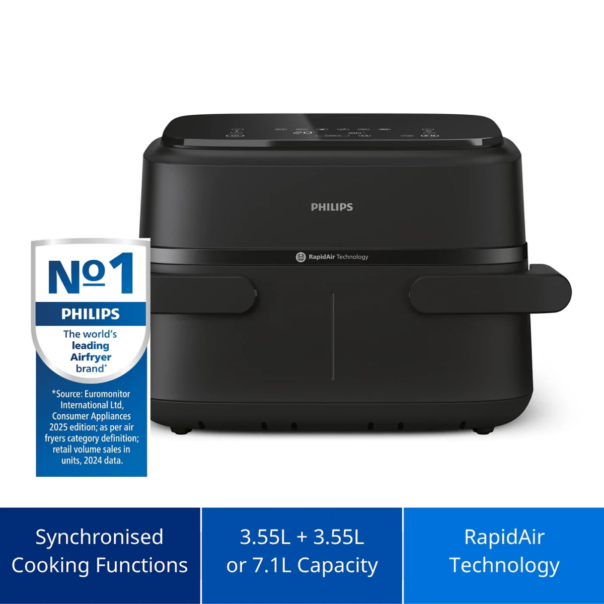 Philips 1000 Series Dual Basket Airfryer NA150/09 - Image 2